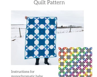 Star Quilt Pattern, Baby Quilt Pattern, Large Throw PDF Pattern, Featured in the Stars Quilt