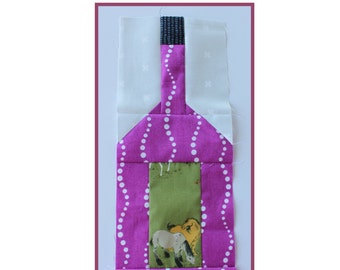 Wine Bottle Block PDF Quilt Block Pattern 4" x 12" finished, traditionally pieced, includes step by step graphics and written instructions