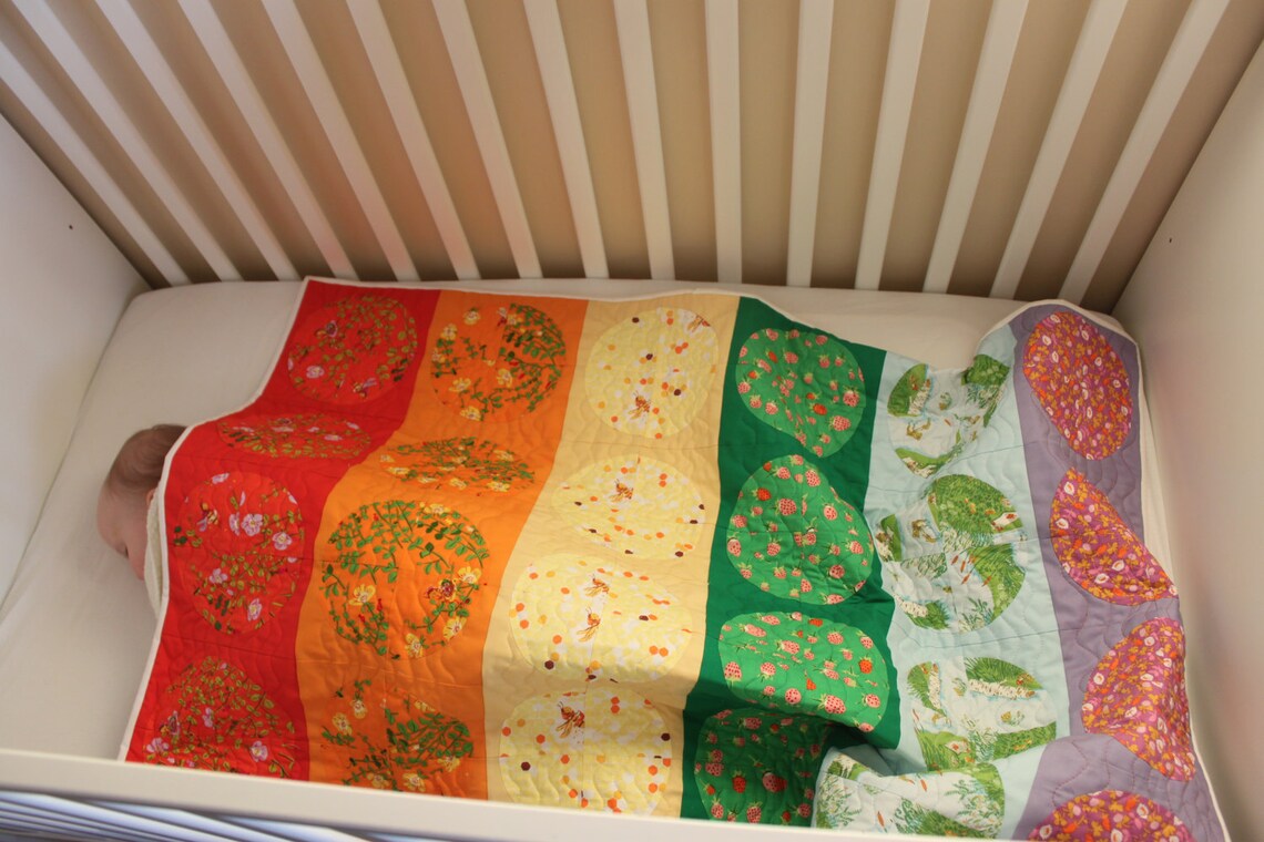 Modern Circles Rainbow Quilt Crib and Lap/twin Sizes PDF Quilt Etsy