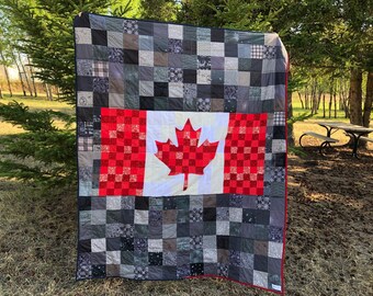 Canadian Flag Throw Quilt PDF Quilt Pattern, Canada Day Quilt