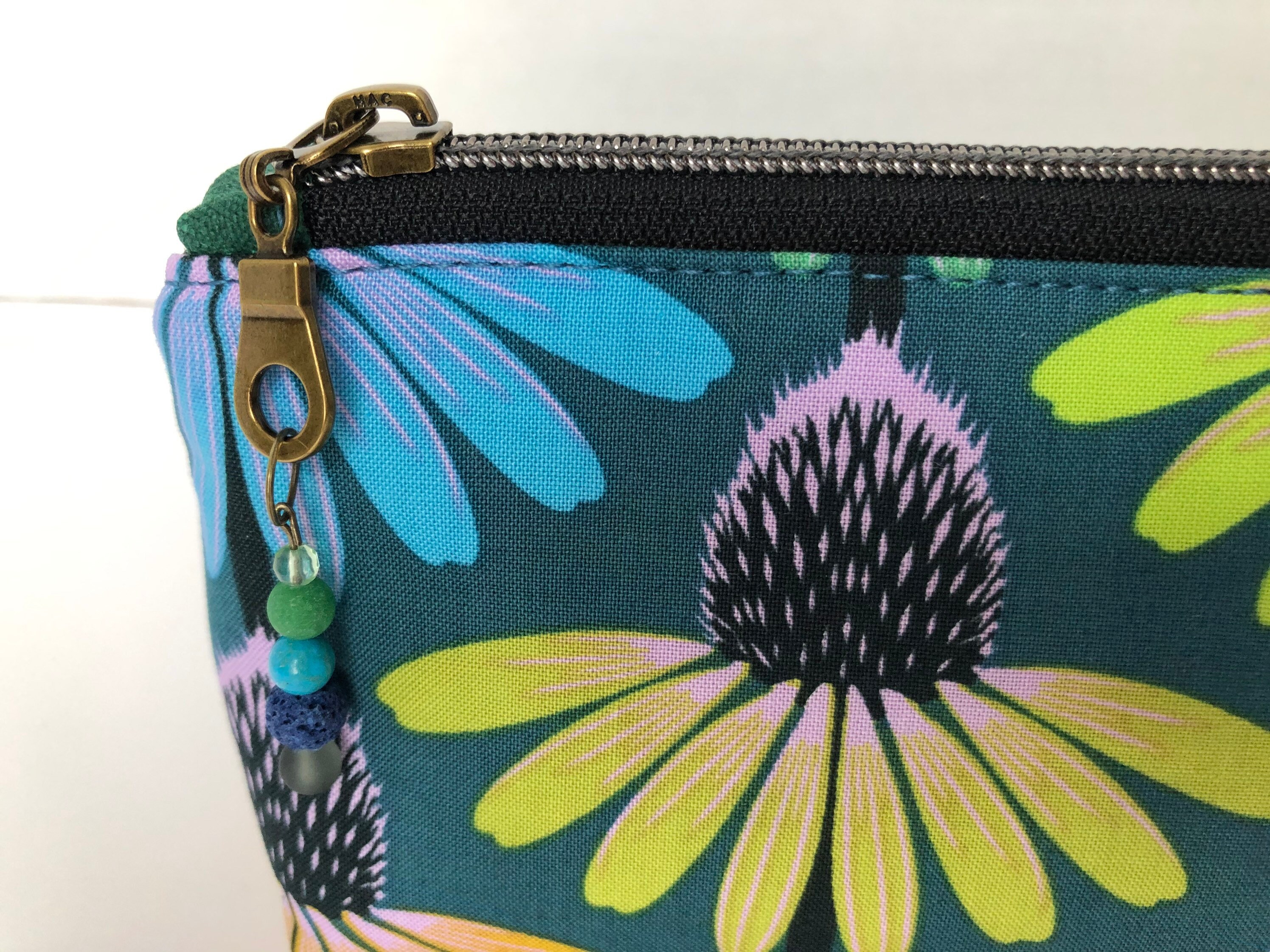 Echinacea Flowers and Waxed Canvas Pencil Pouch Planner Pouch | Etsy