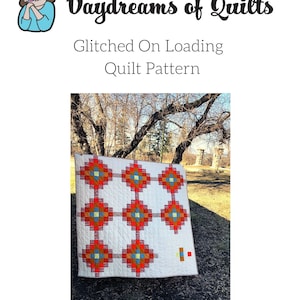 Quick Strip Pieced Quilt, Glitched on Loading Quilt Pattern, PDF Quilt Pattern, Large Throw and Small Throw Sizes