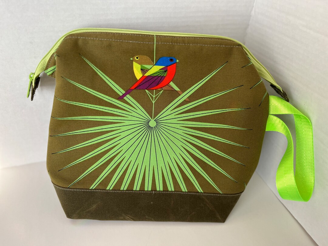 Organic Canvas and Waxed Canvas Knitting or Crochet Bag Etsy