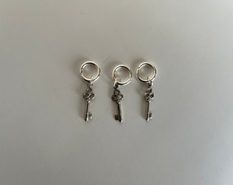 Metal Keys Handmade Stitch Markers, Zipper Charms, Skeleton Key Pendant