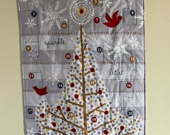 Advent Calendar with Pockets, Modern Christmas, Christmas countdown