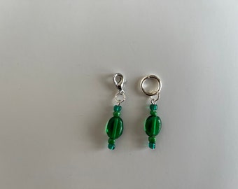 Glass Bead Handmade Stitch Markers, Zipper Charms, Beaded Pendant