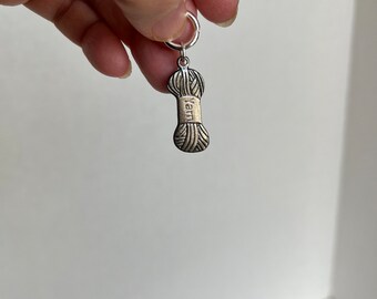 Knitting Themed Metal Handmade Stitch Markers, Zipper Charms