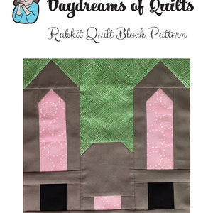 Rabbit and Carrot Quilt Block Patterns Set with Bonus Rainbow Easter Egg Block Pattern, digital quilt block patterns image 3