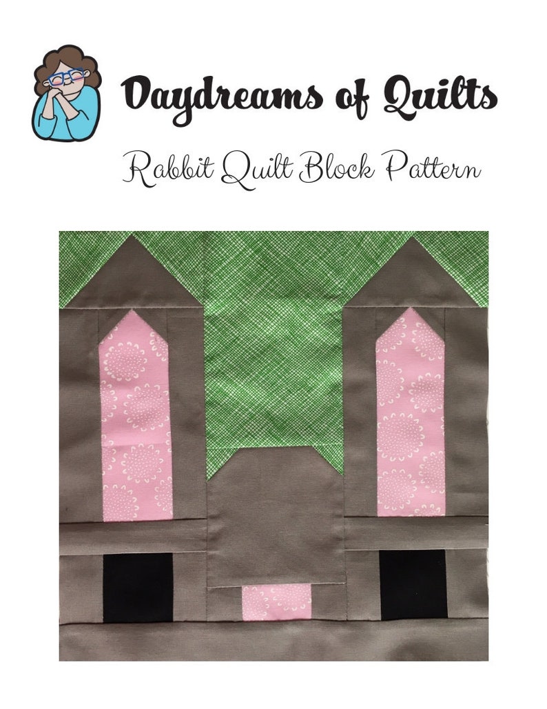 Rabbit and Carrot Quilt Block Patterns Set with Bonus Rainbow Easter Egg Block Pattern, digital quilt block patterns image 3