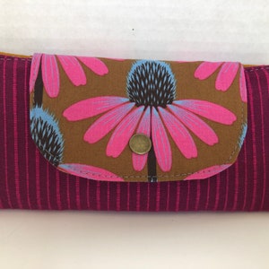 Echinacea Flowers and Wine Women’s Slim Cotton Wallet