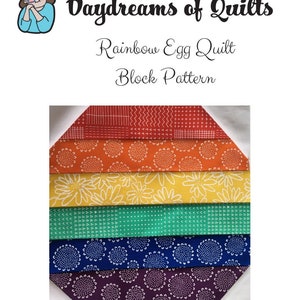 Rabbit and Carrot Quilt Block Patterns Set with Bonus Rainbow Easter Egg Block Pattern, digital quilt block patterns image 5