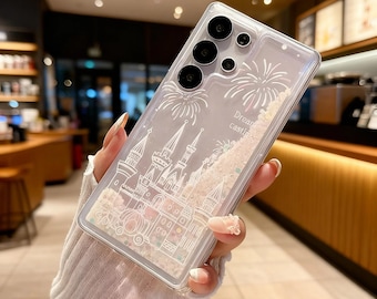 Y2K Castle Glitter Case for Samsung Galaxy S25 S24 S23 S22 Plus Noctilucent Cover