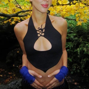 Organic Black Cotton and Lycra Pretty Little Hippie Top