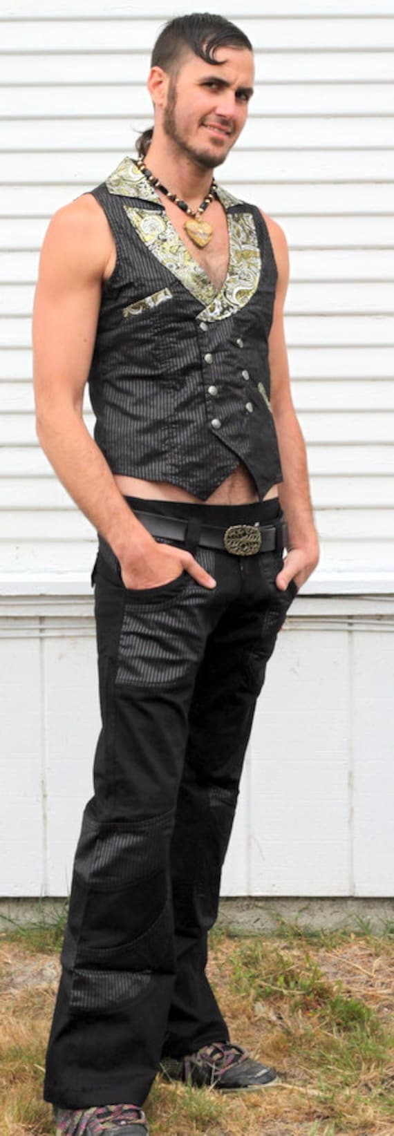 Men's Rockstar Flare Dancin' Pants. A Fitted Low-rise Man Pant by Amae Love  Designs 