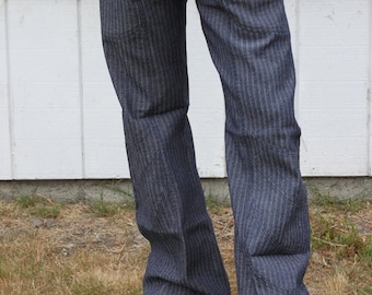 LAST PAIR: Large Mens Rockstar Flare Blue Jean Zig Zag