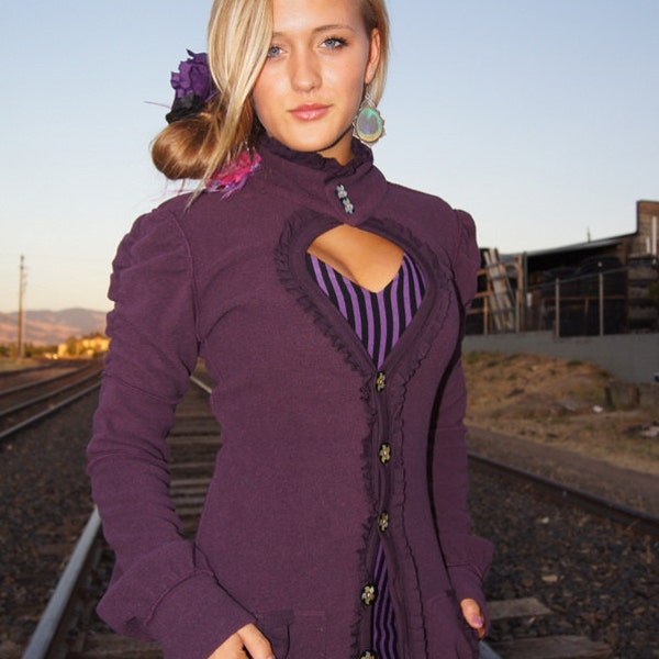 Full length Festival Key Coat with pockets in Purple