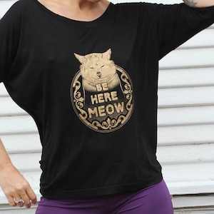 Be Here Meow silky soft relaxed fit tunic tee