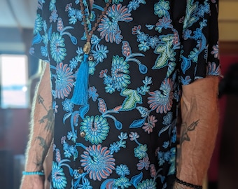 Blue Bali Batik Neptune Shirt Unisex/Mens