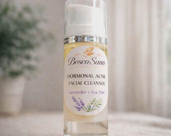 Limpiador facial para el acné hormonal – Lavanda y árbol de té - Cuidado suave de la piel - Limpiador de belleza natural - Gel limpiador facial suave - Hecho a mano en Canadá