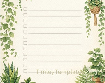 Botanical Life Planner Bundle: To Do Liste zum Thema Pflanzen (Digitaler Download)