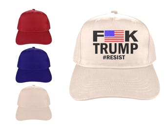 F**ck Trump American Flag Shirt Resist  Baseball Cap Personalized Cotton Hat