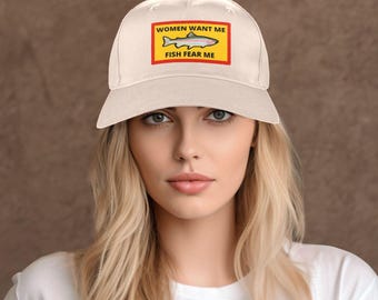 Women Want Me Fish Fear Me Baseball Cap Personalized Cotton Hat