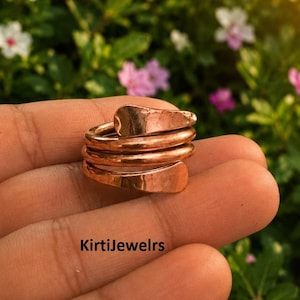 Spiral Ring, Unique Unisex Gift Ring, Thumb Ring, Solid Copper Jewellery, Handmade Ring, Women Love Gift Ring, Statement Ring, Dainty Ring