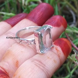Bohemian Ring, Rectangle Crystal Gemstone Ring, 925 Sterling Silver Jewellery, Handmade Jewelry, Anniversary Ring, Beautiful Ring, Gift Ring