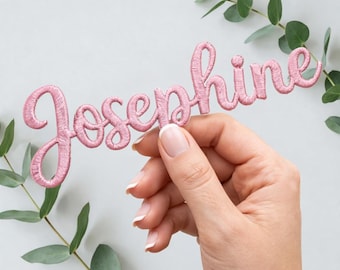 Parche de letra bordado en 3D personalizado, parche termoadhesivo con nombre personalizado, para niños, novios y novias.