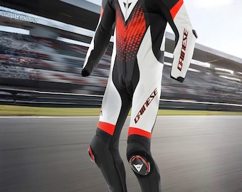 Trajes de carreras Dainese Trajes de cuero para motociclistas Trajes blancos Dainese Trajes de carreras para motociclistas