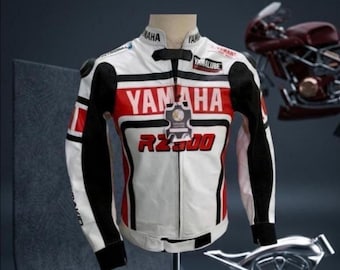 Yamaha  Racing Leather Jacket Vintage Biker Style Mens Motogp Jackets