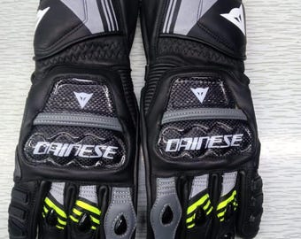 Luvas de motociclismo Dainese, Luvas de corrida Dainese, Luvas de corrida pretas Dainese, Luvas bomber Dainese, Luvas de couro premium