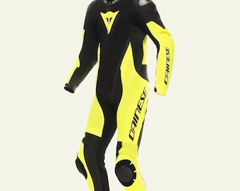 Trajes de motociclista Dainese Trajes de bomber Dainese Traje de cuero Dainese Traje de motociclista de cuero de vaca premium Equipamiento de conducción estilo MotoGP con protecciones CE