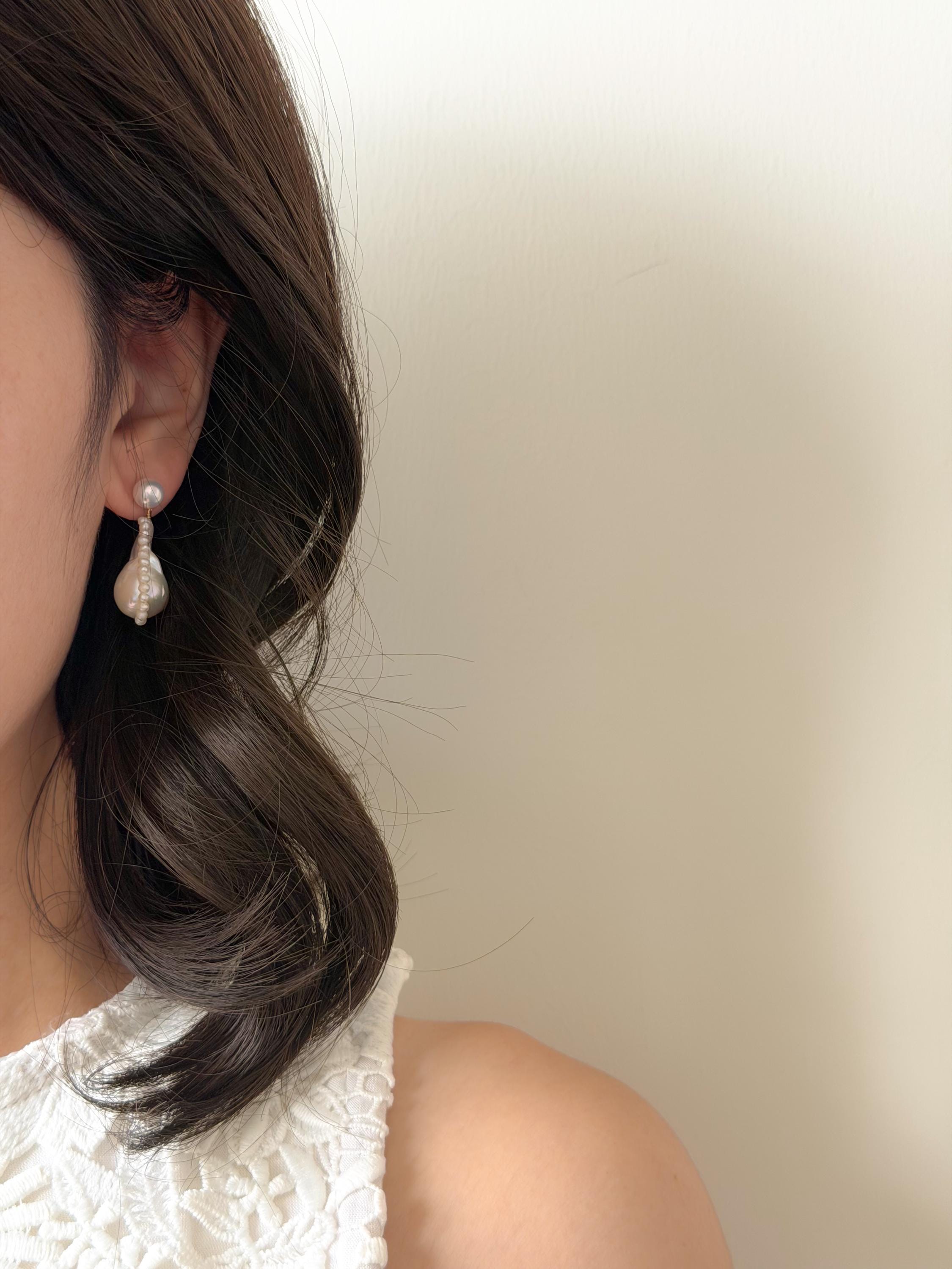 Baroque Pearl Drop Earrings: Sculptural Statement
