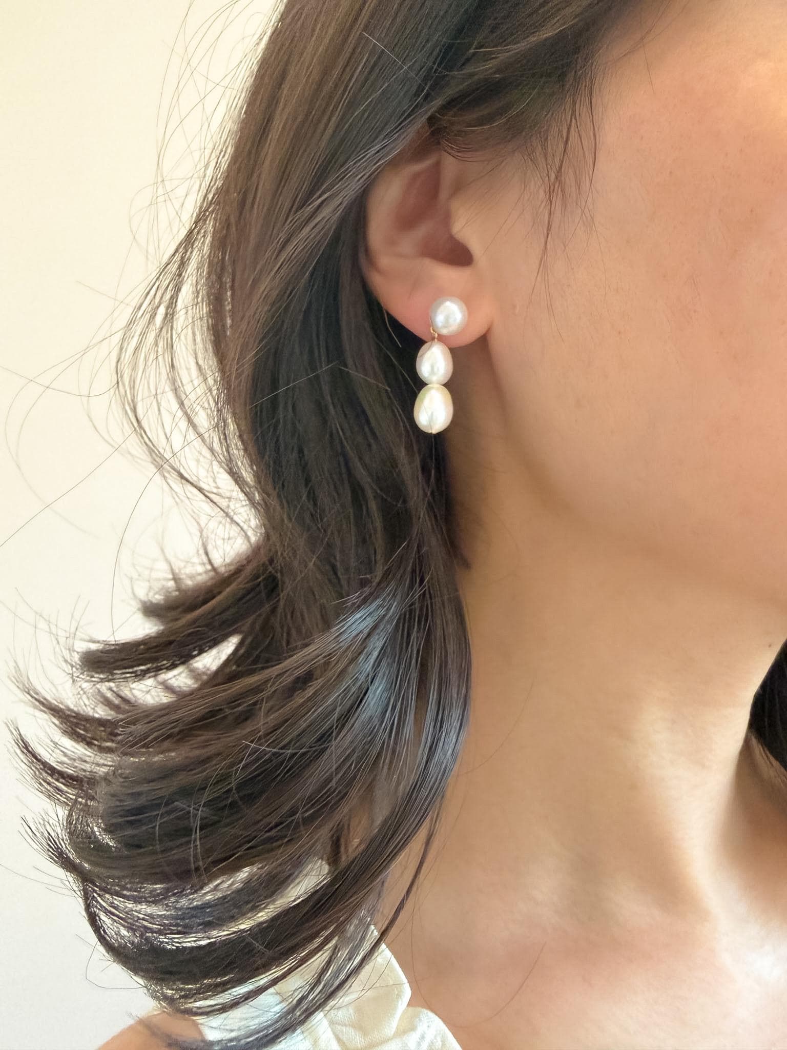 Triple Freshwater Pearl Drop Earrings – Quiet Luxury