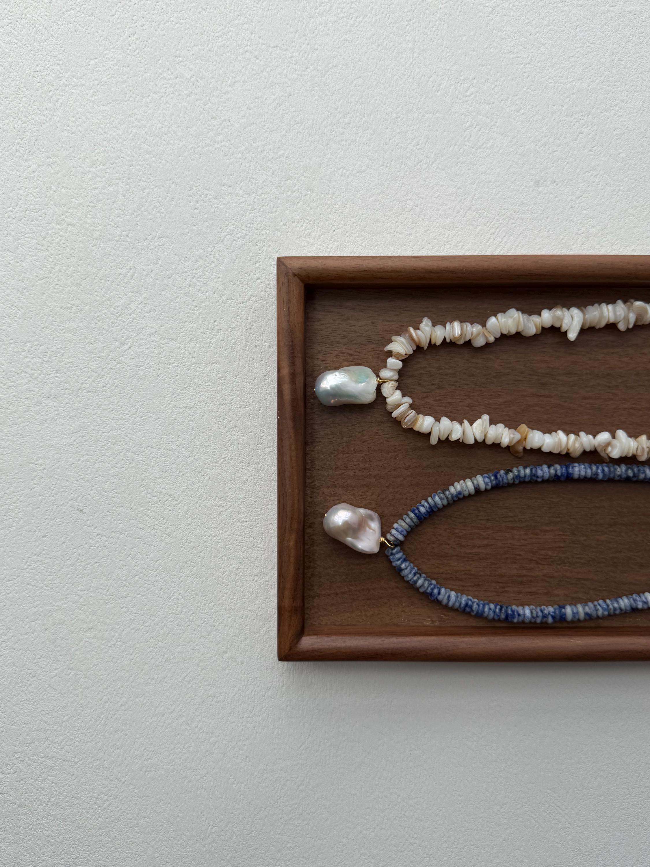 Ocean Inspired Blue Agate Necklace Baroque Pearl Quartz Summer Beach Elegant