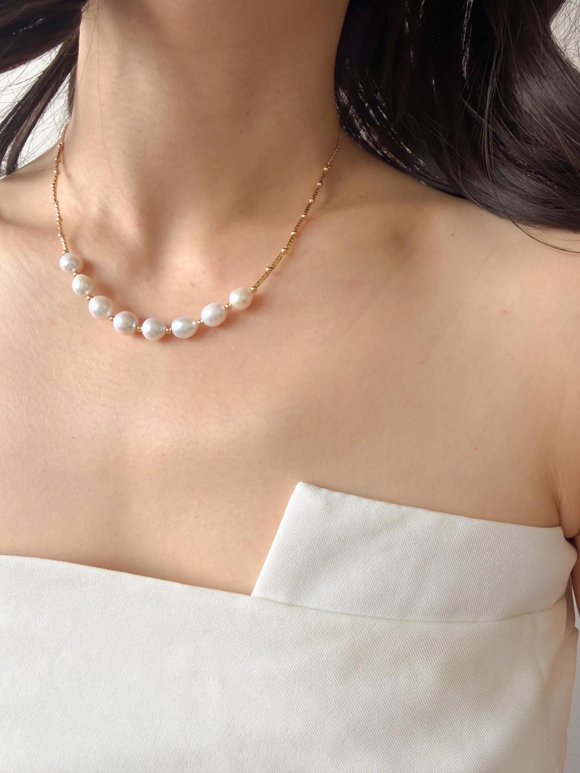 18k Gold Plated Freshwater Pearl Necklace – Minimalist
