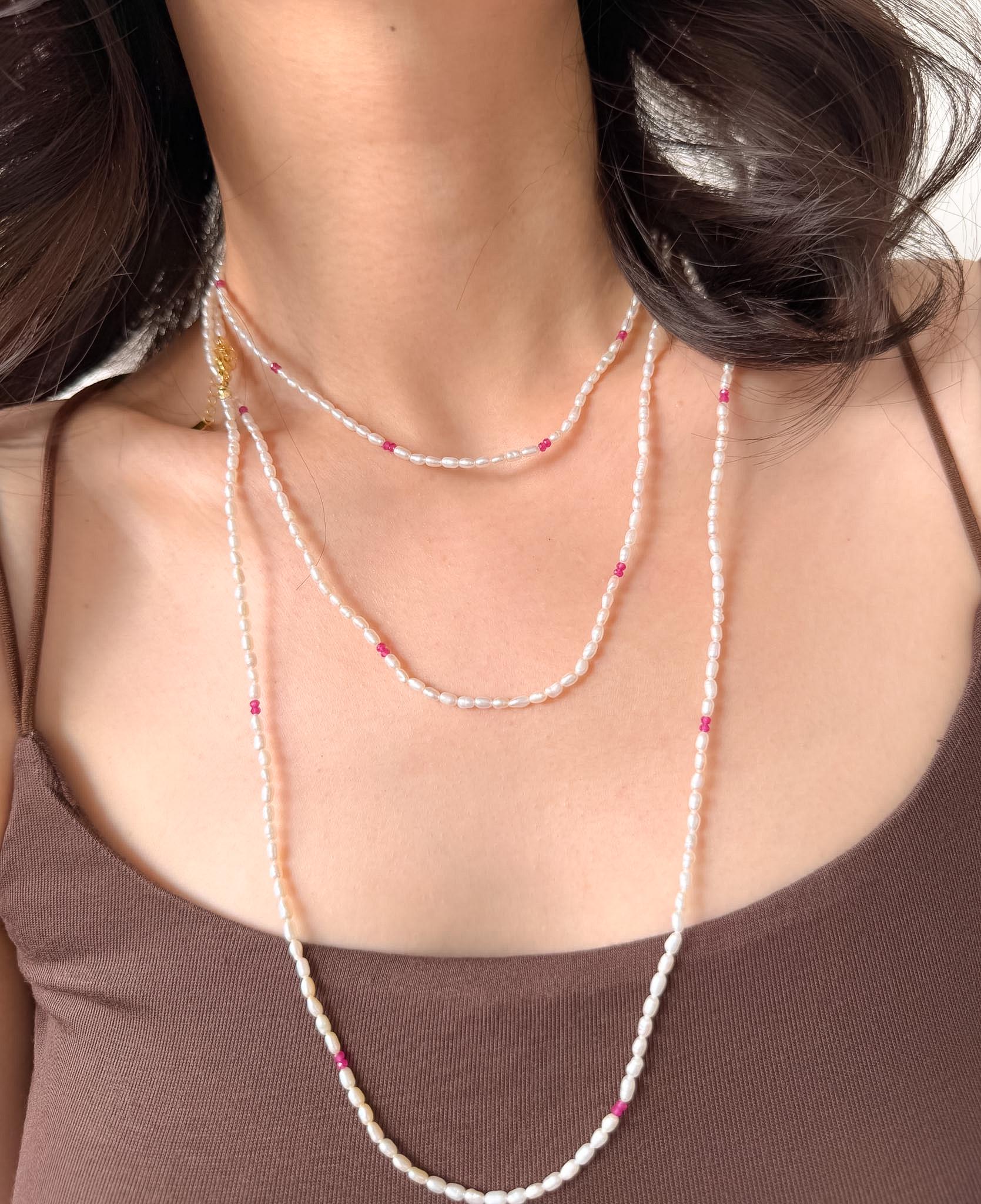 Layered Pearl Necklace Multi Strand