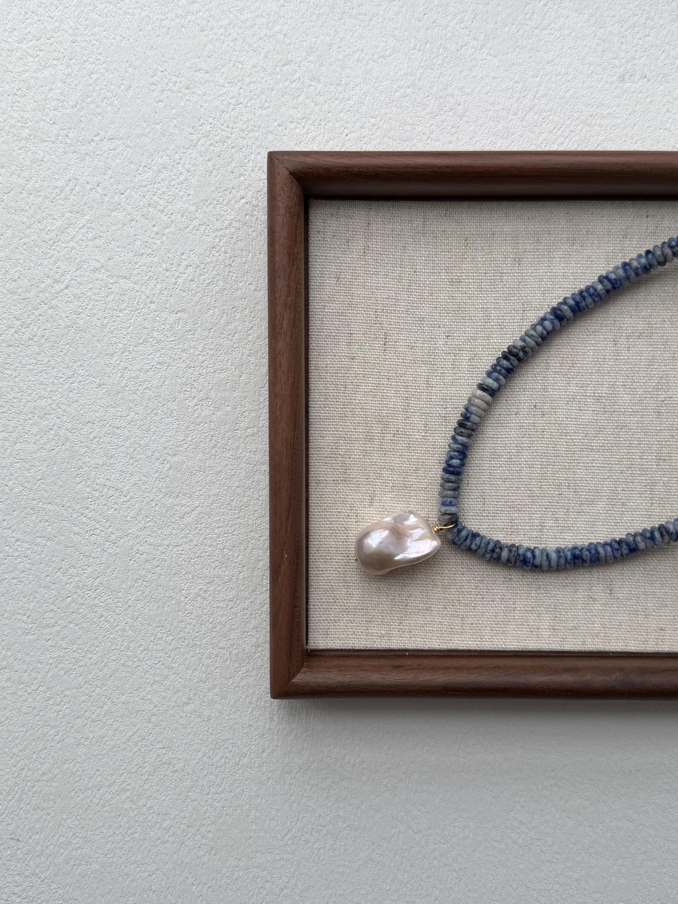 Ocean Inspired Blue Agate Necklace Baroque Pearl Quartz Summer Beach Elegant