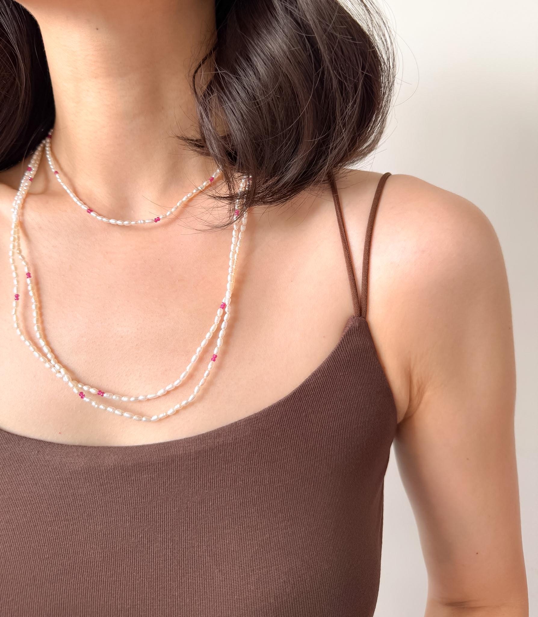 Layered Pearl Necklace Multi Strand