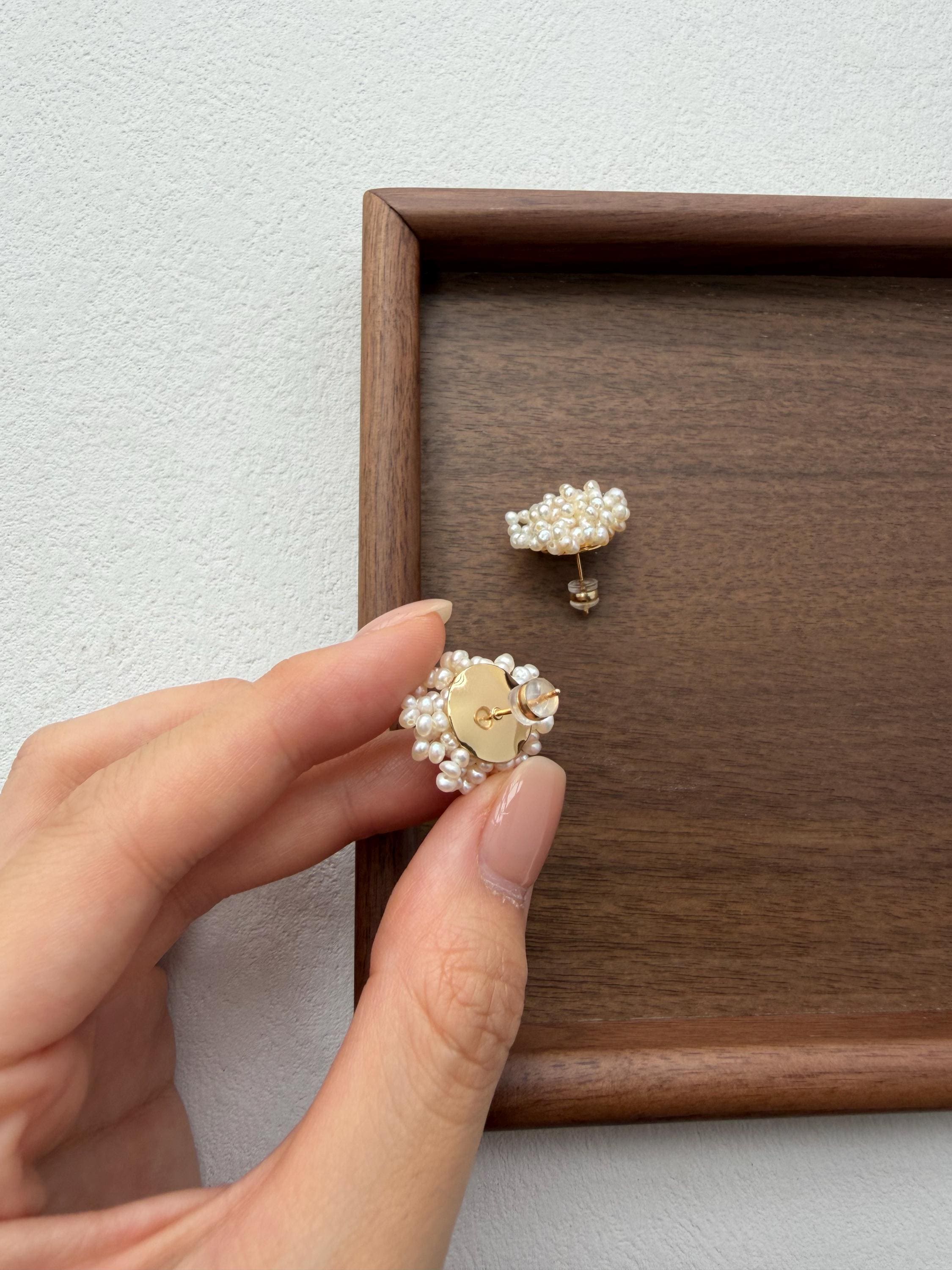 Handcrafted Freshwater Pearl Flower Earrings – French Baroque
