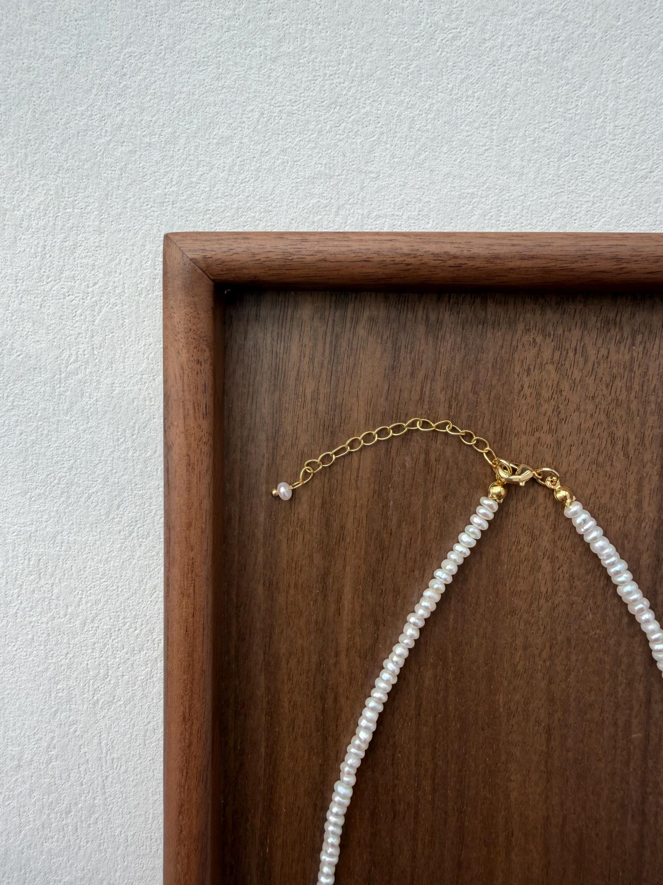Baroque Freshwater Pearl Necklace, Gold-Toned Centerpiece, Elegant Minimalist Chain Jewelry
