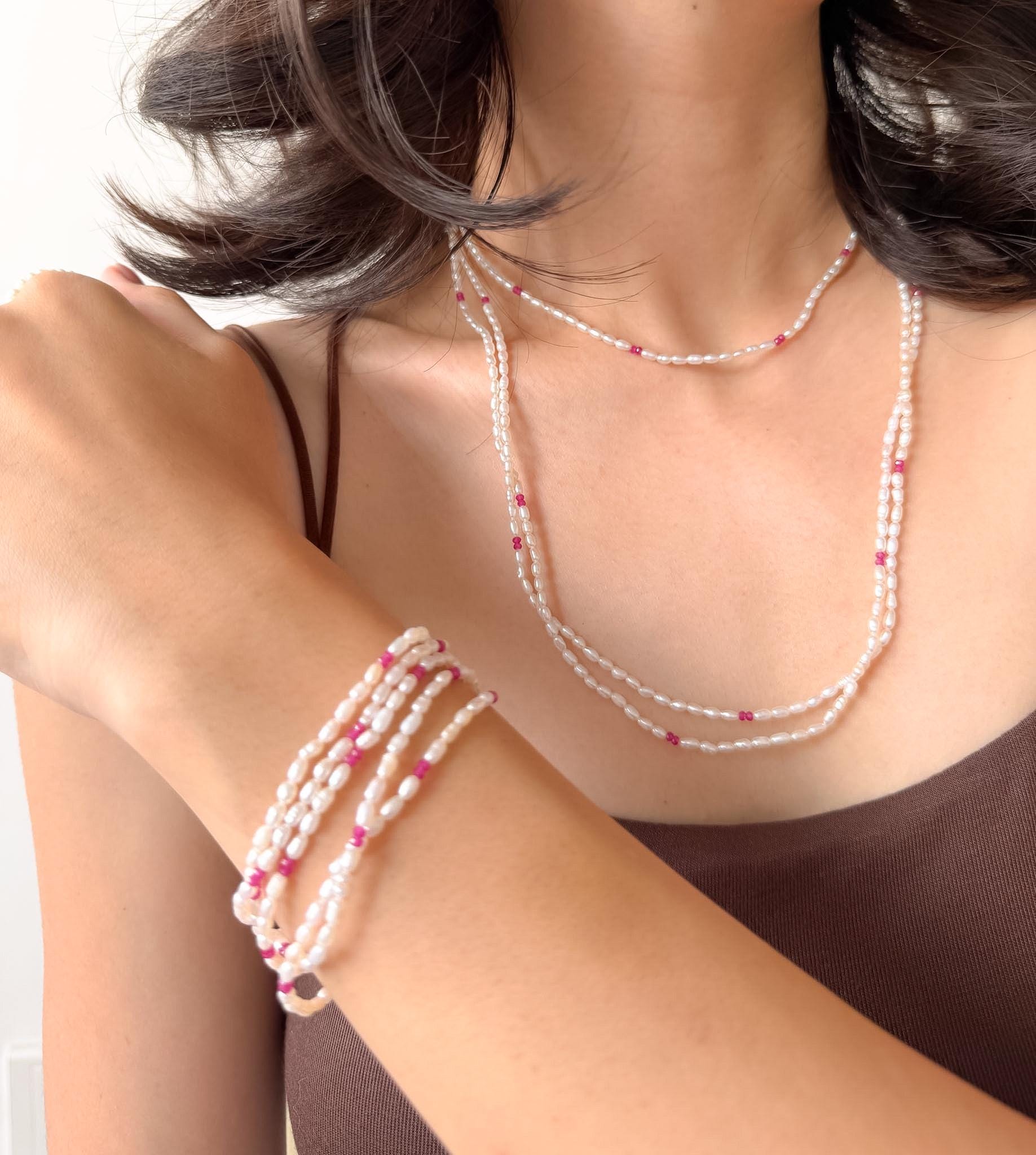 Layered Pearl Necklace Multi Strand