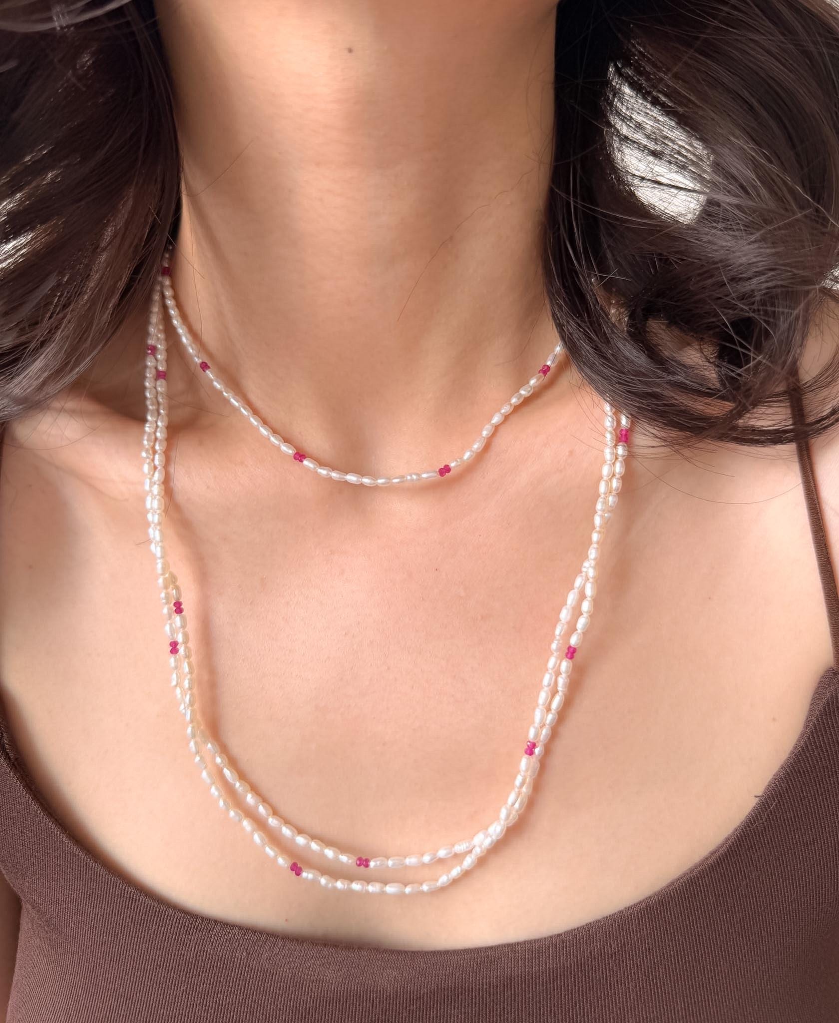 Layered Pearl Necklace Multi Strand