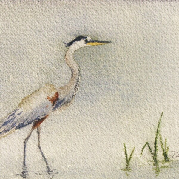 Walking Heron - ORIGINAL Watercolor