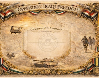Operation Iraqi Freedom (OIF) Commemorative Certificate