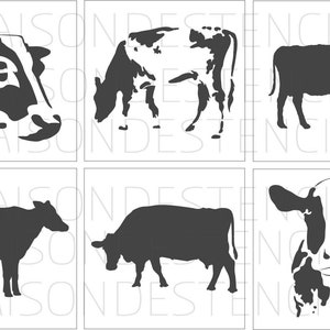 COWS | Cow Stencils | Farm Stencils | Heifers | Dairy Farm | Sign Stencils | Stencil Bundle | Stencils | Stencil | Cow silhouettes | Calf
