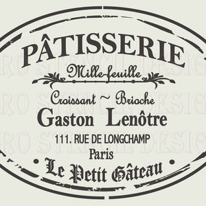 Euro Stencil Design ... PARIS Patisserie label Stencil 12 x 18 "  inch Bakery Cake Gateau Sign Painting Restore furniture 10 mil mylar