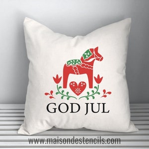 Dala Horse Stencil | God Jul Stencil | Christmas Stencil | Swedish ...