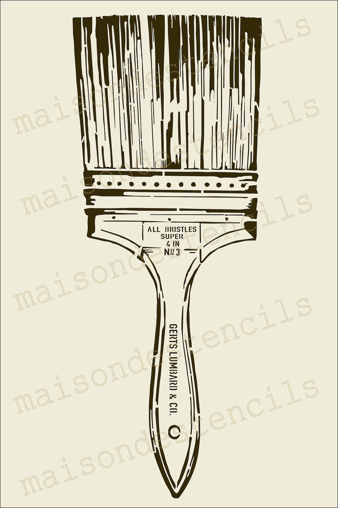 Euro Stencil Designs Vintage Paint Brush Sketch 12x18 Stencil for